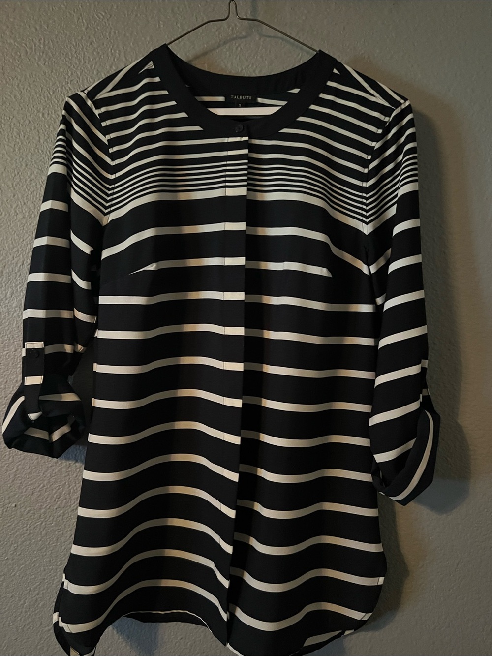 Talbots Blue & White Striped Women's Crewneck Blouse